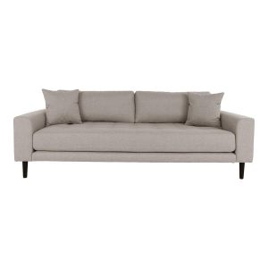 Sofa Lido ciemnobeżowa nóżki z drewna bukowego skandynawska 659877