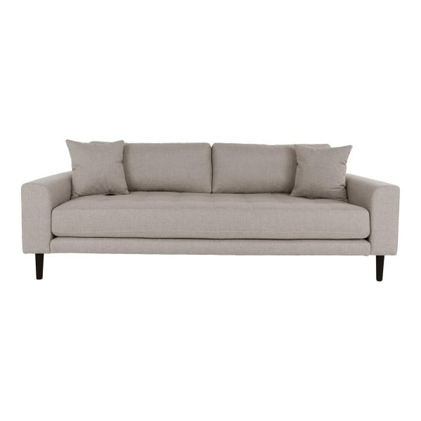 Sofa Lido ciemnobeżowa nóżki z drewna bukowego skandynawska 659877