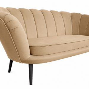 Sofa Muszelka glamour beżowa velvet 165 cm nowoczesna kubełkowa 238873