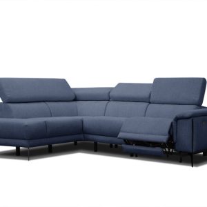 Sofa narożna 4 osobowa MATERA granatowa, 1 funkcja relaks 834090 Sofa narożna 4 osobowa MATERA granatowa, 1 funkcja relaks 834090