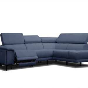 Sofa narożna 4 osobowa MATERA granatowa, 1 funkcja relaks 834086 Sofa narożna 4 osobowa MATERA granatowa, 1 funkcja relaks 834086