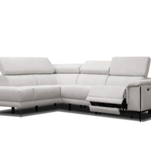 Sofa narożna 4 osobowa MATERA kremowa, 1 funkcja relaks 834080 Sofa narożna 4 osobowa MATERA kremowa, 1 funkcja relaks 834080