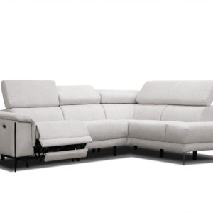 Sofa narożna 4 osobowa MATERA kremowa, 1 funkcja relaks 834069 Sofa narożna 4 osobowa MATERA kremowa, 1 funkcja relaks 834069
