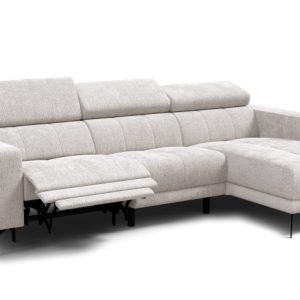 Sofa narożna 4 osobowa prawa MORELLO, kremowa, 1 x Relax Zero Gravity 801488 Sofa narożna 4 osobowa prawa MORELLO, kremowa, 1 x Relax Zero Gravity 801488