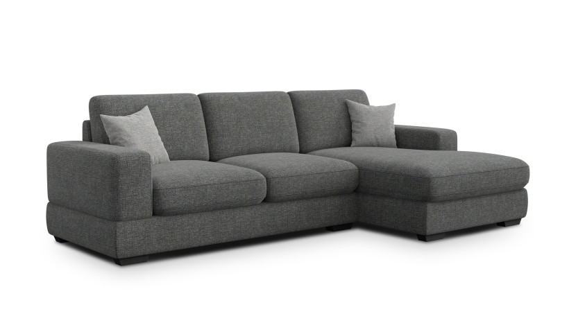 Sofa narożna 4 osobowa prawa OTTO, antracytowa 805733