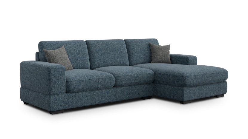 Sofa narożna 4 osobowa prawa OTTO, granatowa 805708