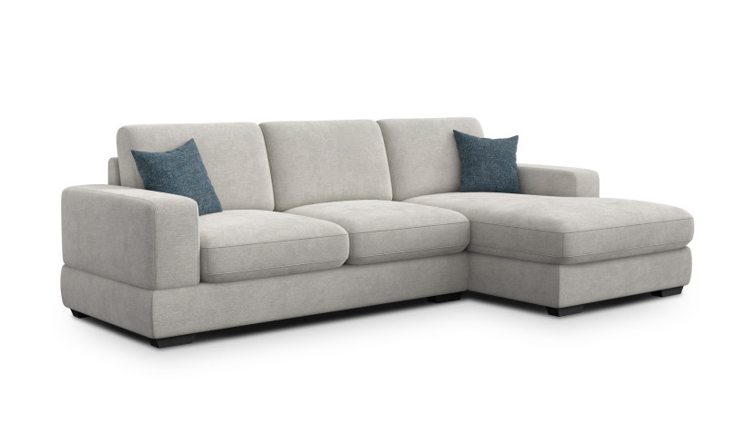 Sofa narożna 4 osobowa prawa OTTO, kremowa 805771