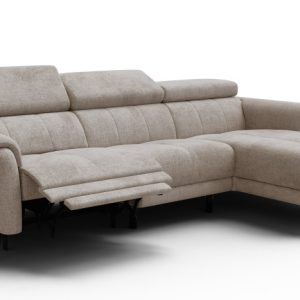Sofa narożna 4 osobowa prawa RODEN, 1 x Relax Zero Gravity, beżowa 801451 Sofa narożna 4 osobowa prawa RODEN, 1 x Relax Zero Gravity, beżowa 801451