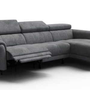 Sofa narożna 4 osobowa prawa RODEN, 1 x Relax Zero Gravity, ciemnoszara 801494 Sofa narożna 4 osobowa prawa RODEN, 1 x Relax Zero Gravity, ciemnoszara 801494