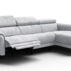 Sofa narożna 4 osobowa prawa RODEN, 1 x Relax Zero Gravity, jasnoszara 801492 Sofa narożna 4 osobowa prawa RODEN, 1 x Relax Zero Gravity, jasnoszara 801492