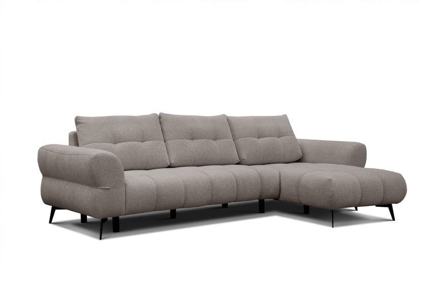Sofa narożna 4 osobowa prawa SALVINI, ciemnobeżowa 805697