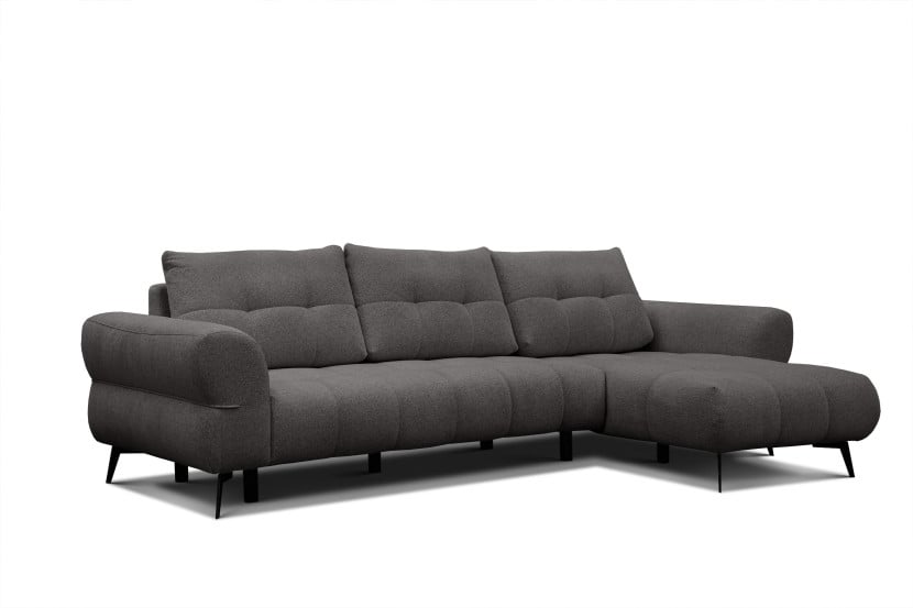 Sofa narożna 4 osobowa prawa SALVINI, ciemnoszara 805714
