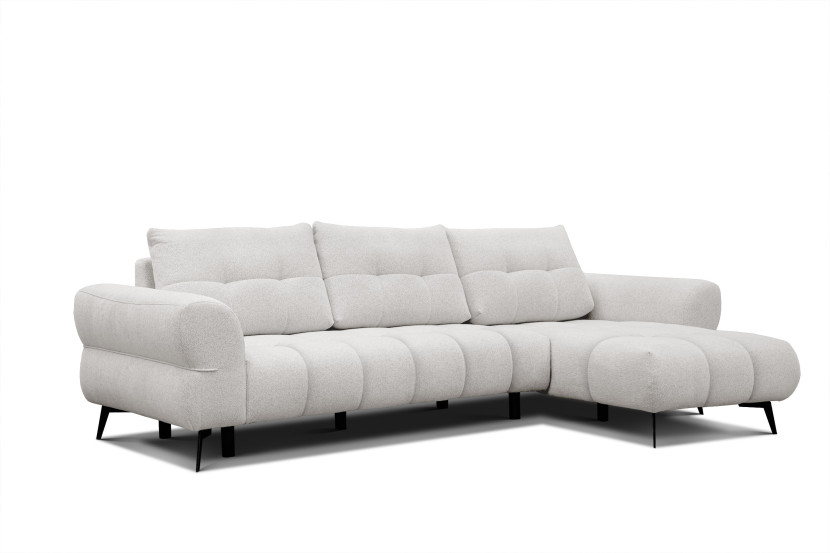 Sofa narożna 4 osobowa prawa SALVINI, ecru 805731