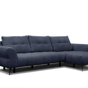 Sofa narożna 4 osobowa prawa SALVINI, granatowa 805702 Sofa narożna 4 osobowa prawa SALVINI, granatowa 805702