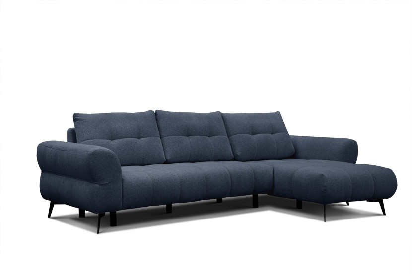 Sofa narożna 4 osobowa prawa SALVINI, granatowa 805702