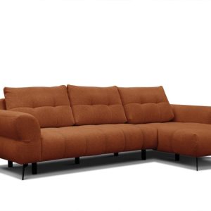 Sofa narożna 4 osobowa prawa SALVINI, pomarańczowa 805677 Sofa narożna 4 osobowa prawa SALVINI, pomarańczowa 805677