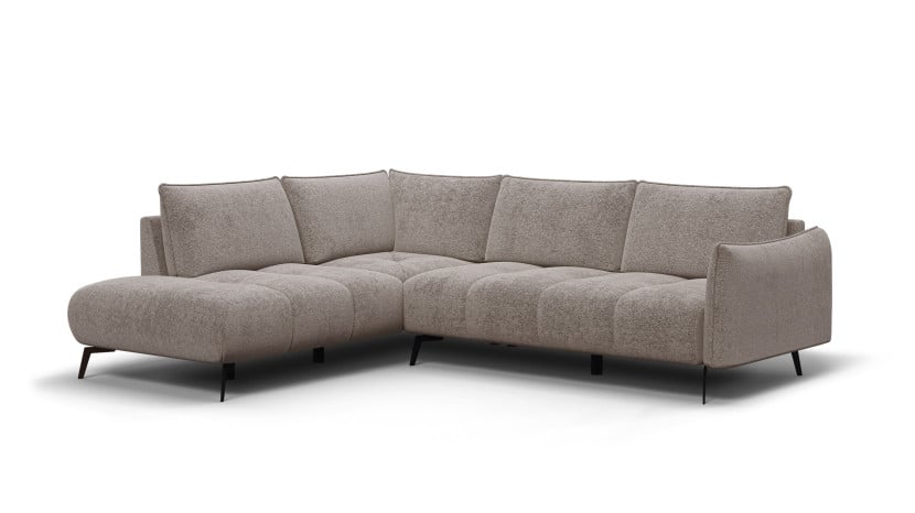 Sofa narożna 5 osobowa lewa AERA, cimemnobeżowa 805742
