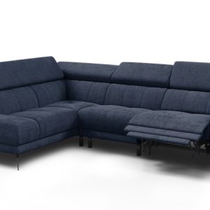 Sofa narożna 5 osobowa lewa MORELLO, granatowa, 1 x Relax Zero Gravity 801486 Sofa narożna 5 osobowa lewa MORELLO, granatowa, 1 x Relax Zero Gravity 801486