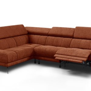 Sofa narożna 5 osobowa lewa MORELLO, pomarańczowa, 1 x Relax Zero Gravity 801458 Sofa narożna 5 osobowa lewa MORELLO, pomarańczowa, 1 x Relax Zero Gravity 801458