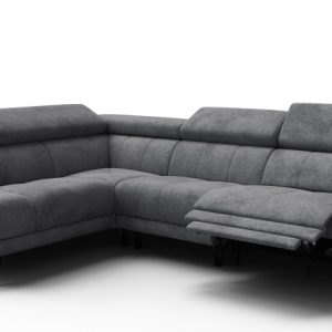 Sofa narożna 5 osobowa lewa RODEN, 1 x Relax Zero Gravity, ciemnoszara 801465