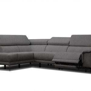 Sofa narożna 5 osobowa MATERA antracytowa, 1 funkcja relaks 834132