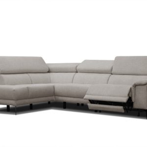 Sofa narożna 5 osobowa MATERA ciepłoszara, 1 funkcja relaks 834074