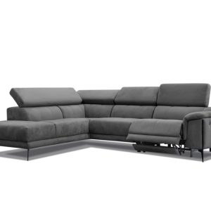 Sofa narożna 5 osobowa MATERA grafitowa, 1 funkcja relaks 834115