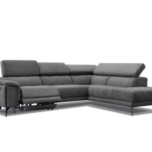 Sofa narożna 5 osobowa MATERA grafitowa, 1 funkcja relaks 834108