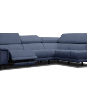 Sofa narożna 5 osobowa MATERA granatowa, 1 funkcja relaks 834111