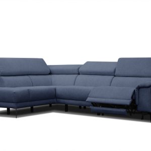 Sofa narożna 5 osobowa MATERA granatowa, 1 funkcja relaks 834103