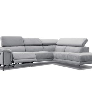 Sofa narożna 5 osobowa MATERA jasnoszara, 1 funkcja relaks 834088
