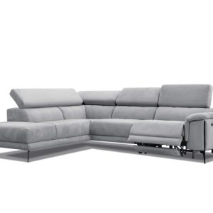 Sofa narożna 5 osobowa MATERA jasnoszara, 1 funkcja relaks 834087