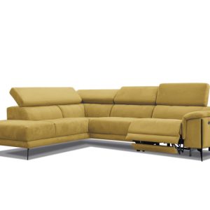 Sofa narożna 5 osobowa MATERA musztardowa, 1 funkcja relaks 834125