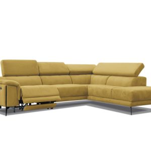 Sofa narożna 5 osobowa MATERA musztardowa, 1 funkcja relaks 834104