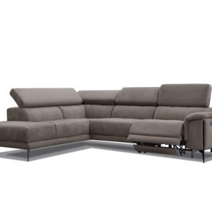 Sofa narożna 5 osobowa MATERA szarobrązowa, 1 funkcja relaks 834135