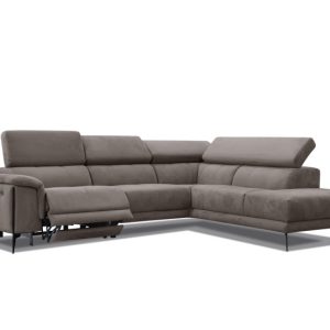 Sofa narożna 5 osobowa MATERA szarobrązowa, 1 funkcja relaks 834091