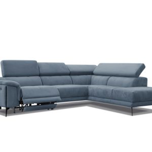 Sofa narożna 5 osobowa MATERA szaroniebieska, 1 funkcja relaks 834085 Sofa narożna 5 osobowa MATERA szaroniebieska, 1 funkcja relaks 834085