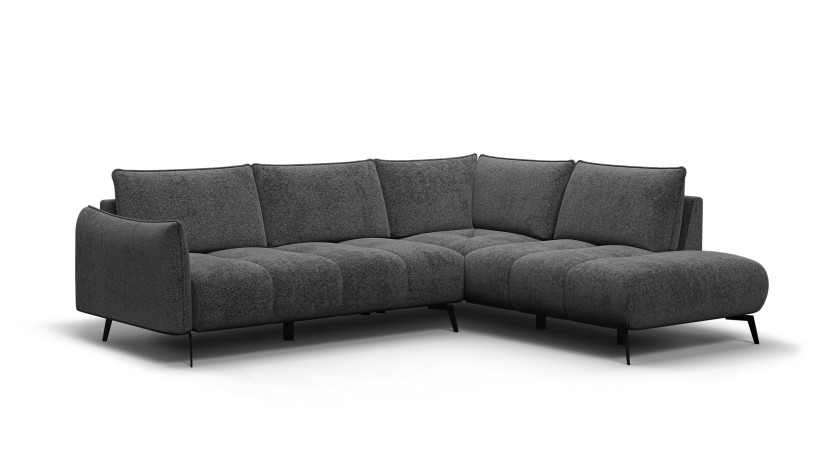 Sofa narożna 5 osobowa prawa AERA, ciemnoszara 805763