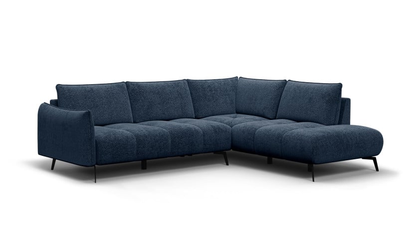 Sofa narożna 5 osobowa prawa AERA, granatowa 805777