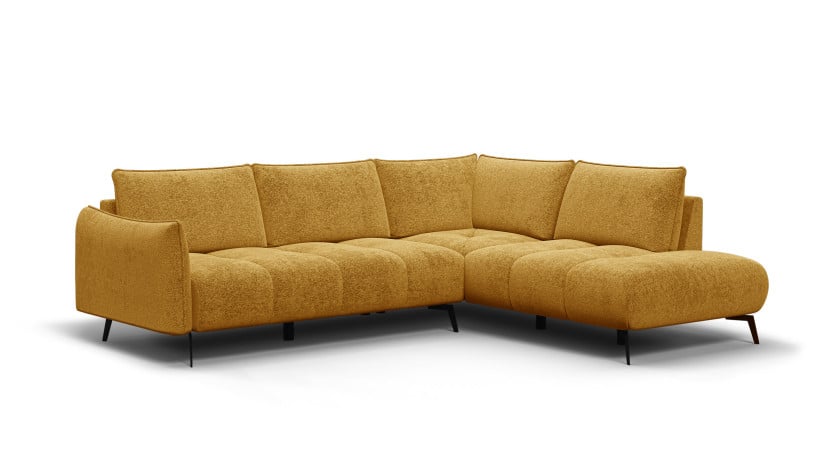 Sofa narożna 5 osobowa prawa AERA, miodowa 805678