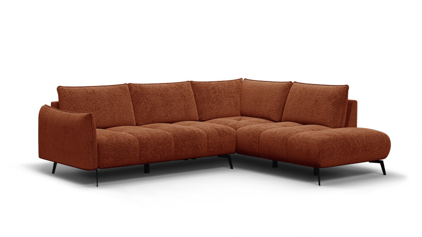 Sofa narożna 5 osobowa prawa AERA, pomarańczowa 805682