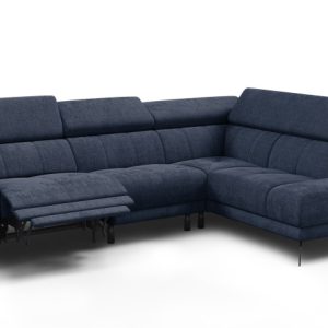 Sofa narożna 5 osobowa prawa MORELLO, granatowa, 1 x Relax Zero Gravity 801542 Sofa narożna 5 osobowa prawa MORELLO, granatowa, 1 x Relax Zero Gravity 801542