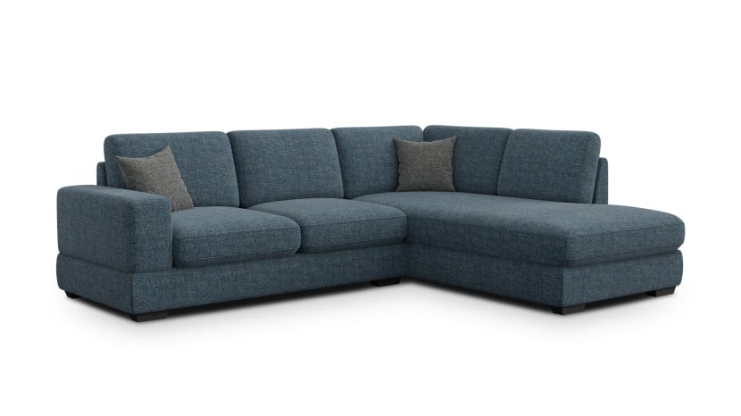 Sofa narożna 5 osobowa prawa OTTO, granatowa 805743