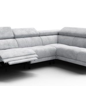 Sofa narożna 5 osobowa prawa RODEN, 1 x Relax Zero Gravity, jasnoszara 801490 Sofa narożna 5 osobowa prawa RODEN, 1 x Relax Zero Gravity, jasnoszara 801490