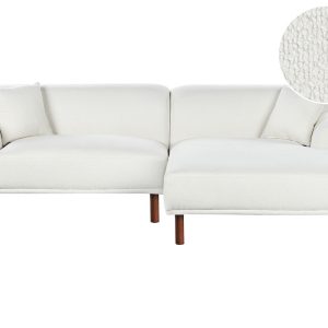 Sofa narożna boucle lewostronna biała 730158 Sofa narożna boucle lewostronna biała 730158