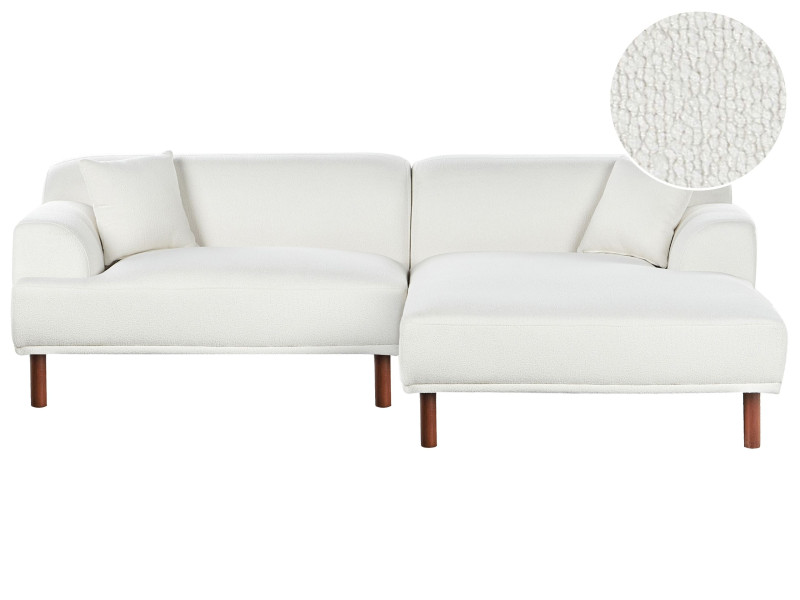Sofa narożna boucle lewostronna biała 730158