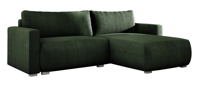 Sofa narożna butelkowa zieleń IMPERIAL funkcja spania 430573
