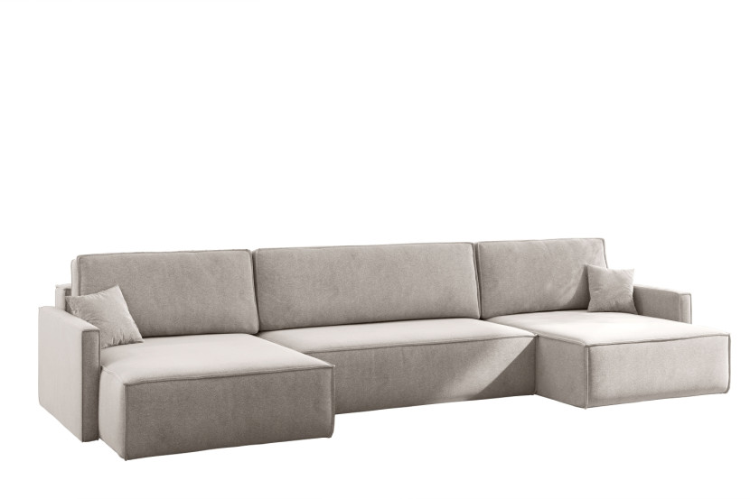 Sofa Narożna Carlos z Funkcją Spania Tkanina Salvador Beżowy 659356