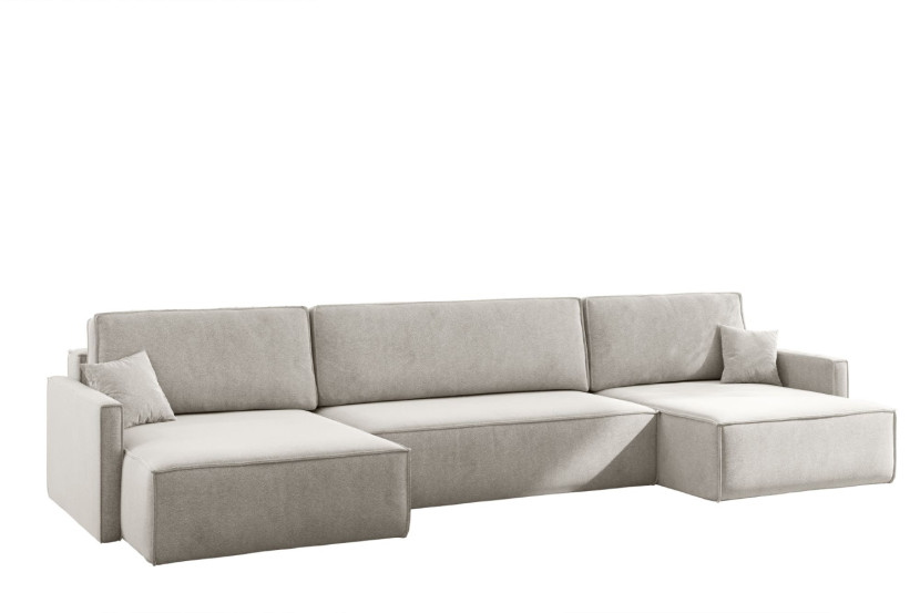 Sofa Narożna Carlos z Funkcją Spania Tkanina Salvador Jasnoszary 659381