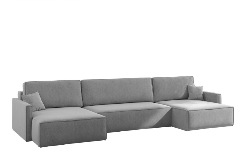 Sofa Narożna Carlos z Funkcją Spania Tkanina Salvador Szary 659388
